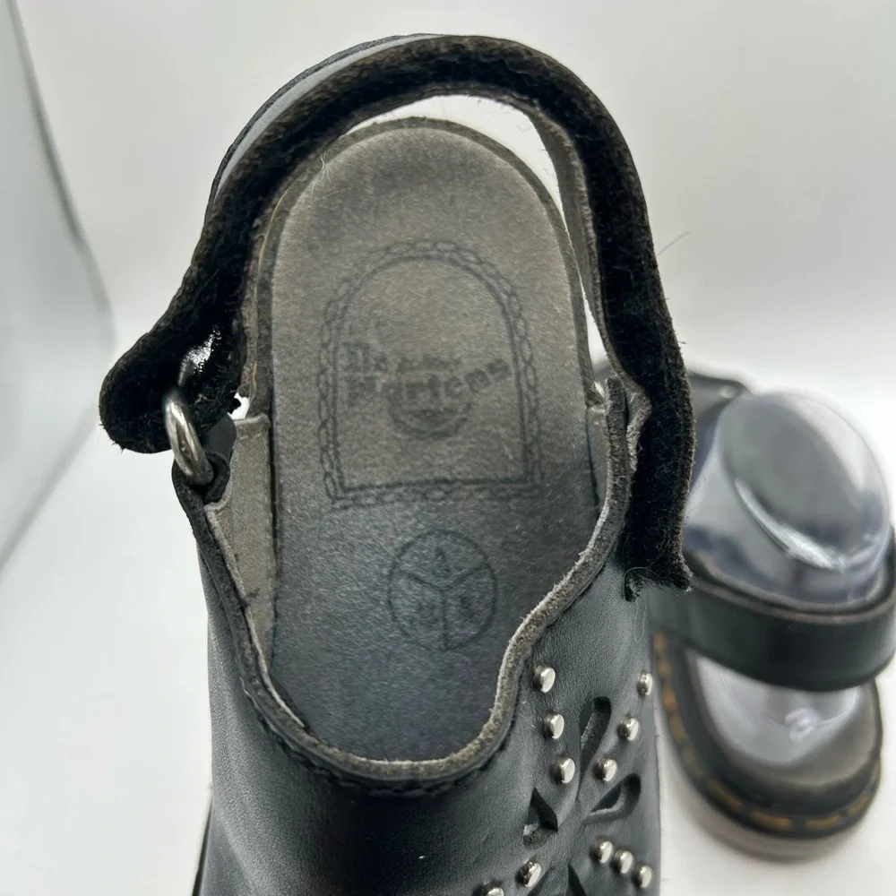 RARE Dr. Martens vintage deadstock black  flower cutout Chunky Sandals England 7 - Picture 10 of 12